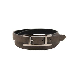 Hermes Behapi Double Tour Bracelet Olive Green Palladium Swift Epson Calfskin